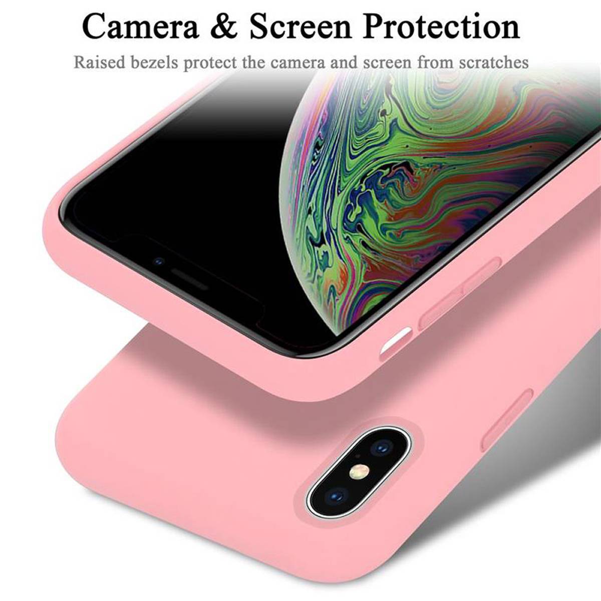 Cadorabo Schutzhülle für Apple iPhone XS MAX Hülle in Rosa Handyhülle Case Cover TPU Etui