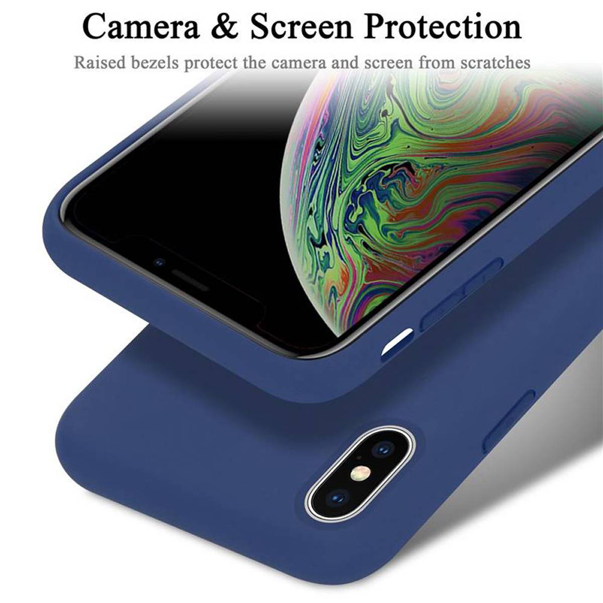 Cadorabo Schutzhülle für Apple iPhone XS MAX Hülle in Blau Handyhülle Case Cover TPU Etui
