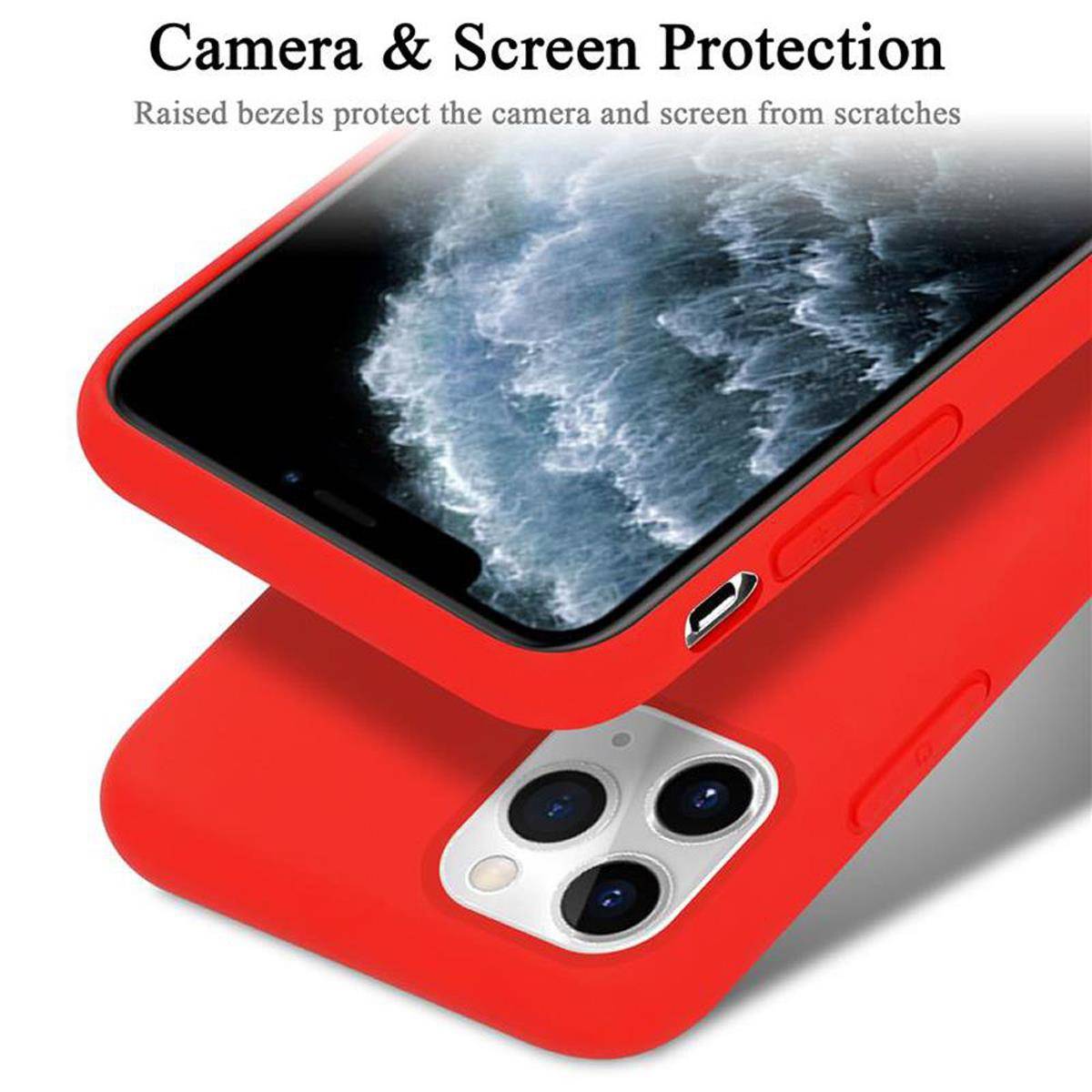 Cadorabo Schutzhülle für Apple iPhone 11 PRO Hülle in Rot Handyhülle Case Cover TPU Etui