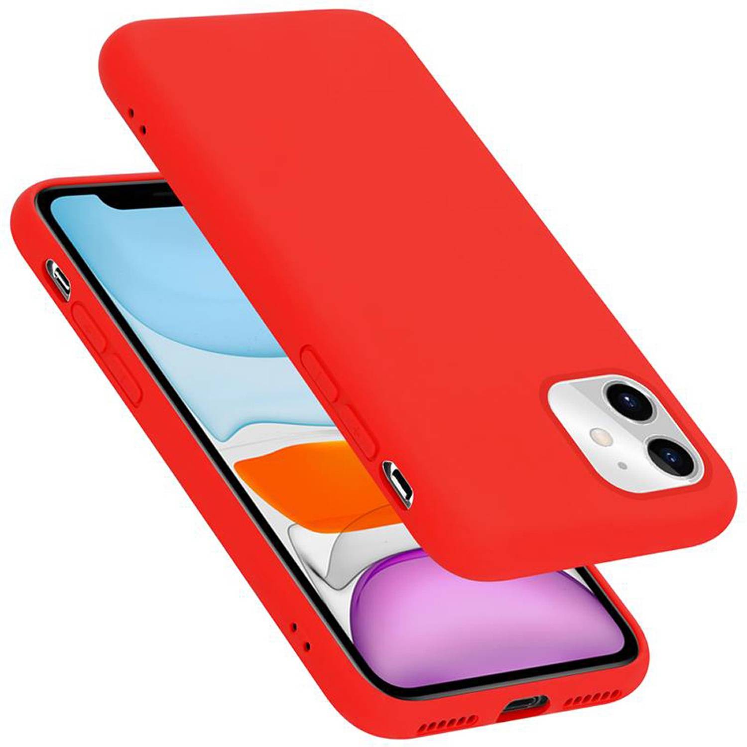 Cadorabo Schutzhülle für Apple iPhone 11 Hülle in Rot Handyhülle Case Cover TPU Etui