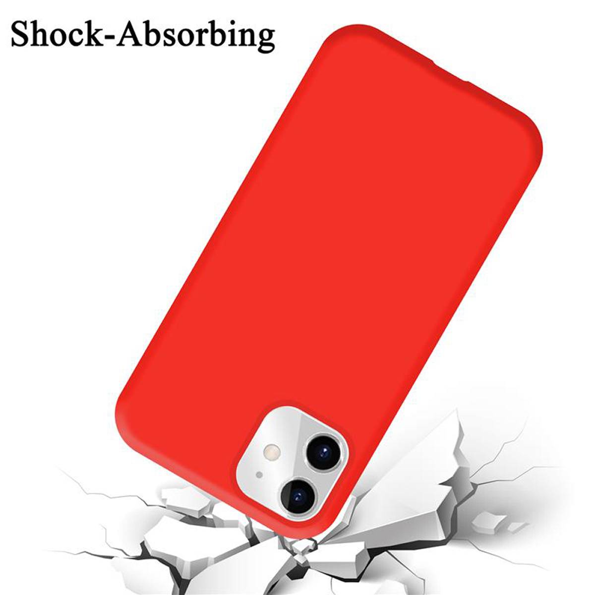 Cadorabo Schutzhülle für Apple iPhone 11 Hülle in Rot Handyhülle Case Cover TPU Etui