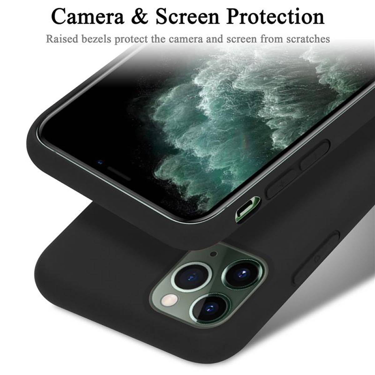 Cadorabo Schutzhülle für Apple iPhone 11 PRO MAX Hülle in Schwarz Handyhülle Case Cover TPU Etui