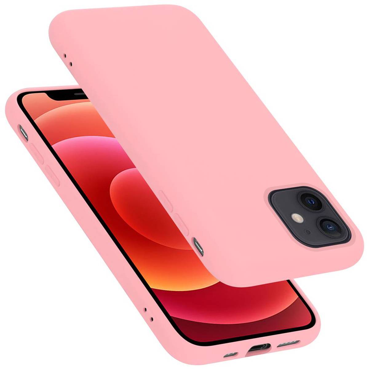Cadorabo Schutzhülle für Apple iPhone 12 MINI Hülle in Rosa Handyhülle Case Cover TPU Etui