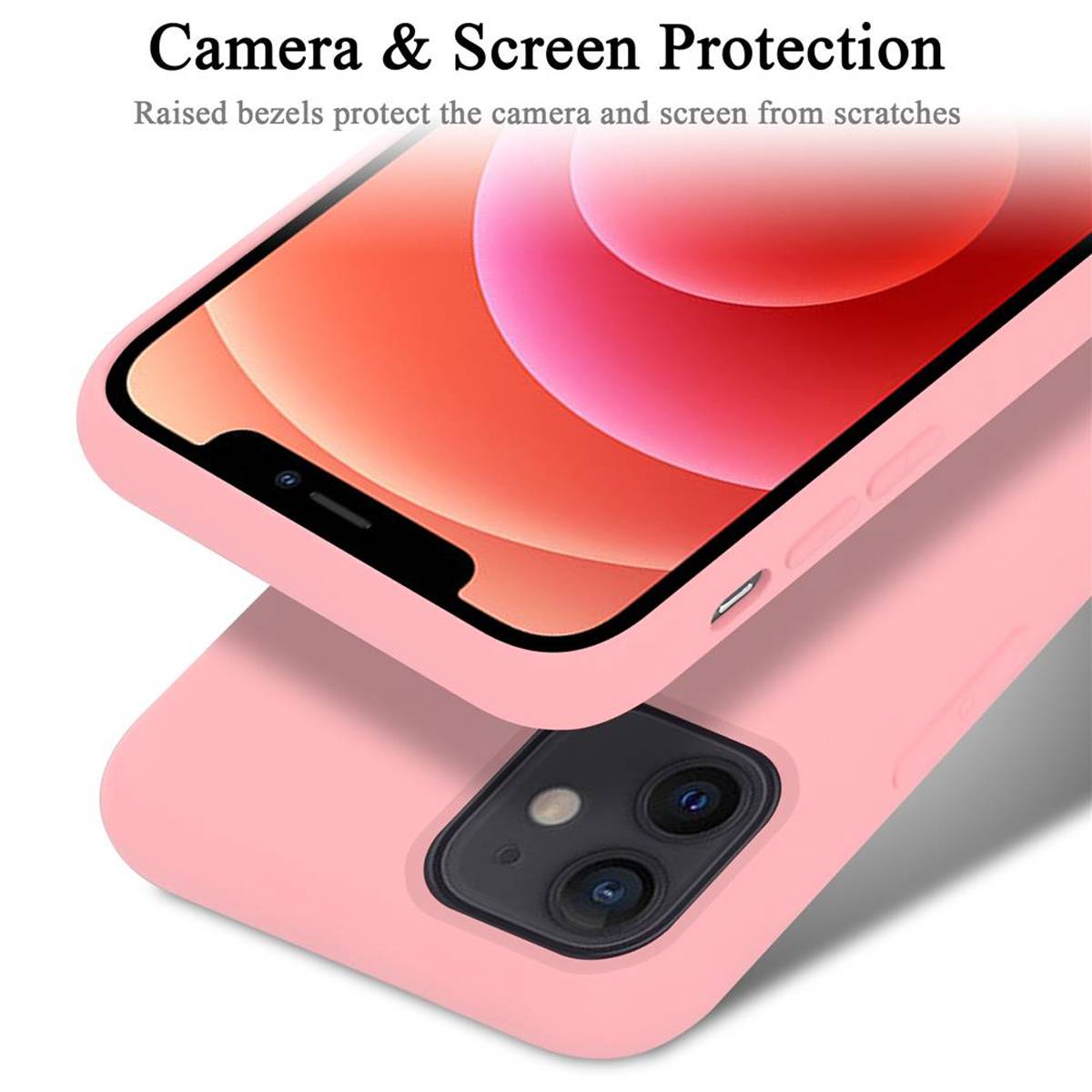 Cadorabo Schutzhülle für Apple iPhone 12 MINI Hülle in Rosa Handyhülle Case Cover TPU Etui