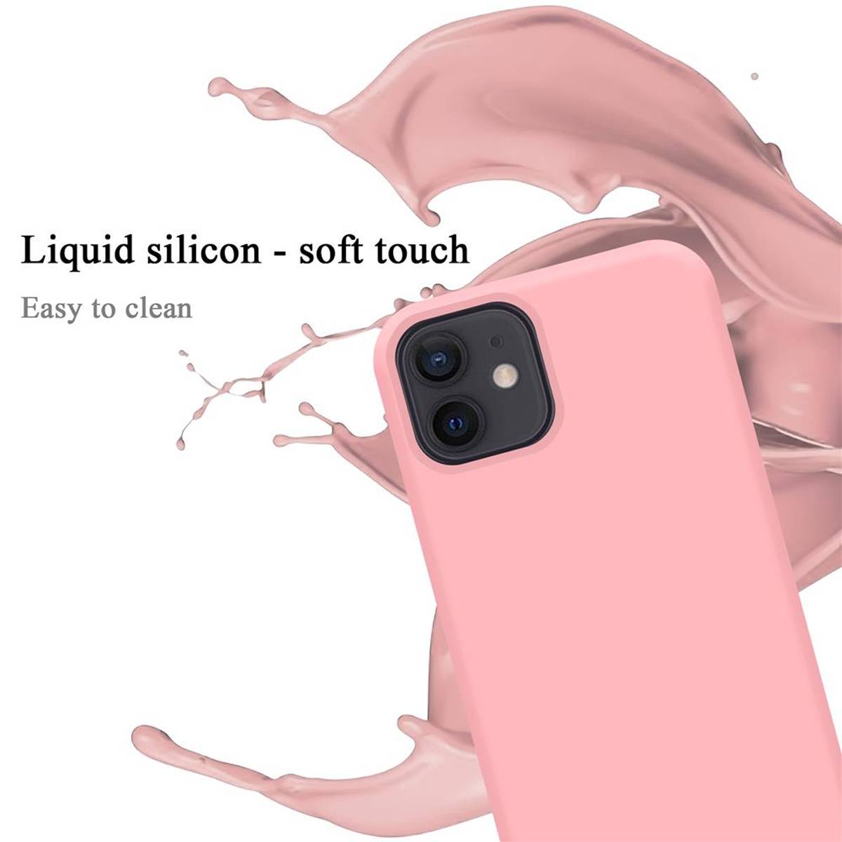 Cadorabo Schutzhülle für Apple iPhone 12 MINI Hülle in Rosa Handyhülle Case Cover TPU Etui
