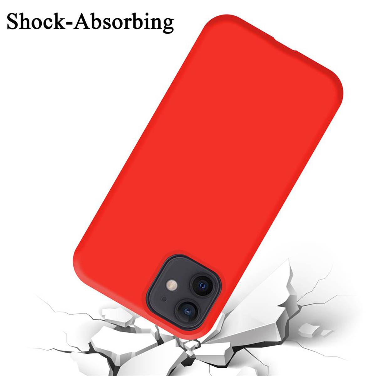 Cadorabo Schutzhülle für Apple iPhone 12 MINI Hülle in Rot Handyhülle Case Cover TPU Etui