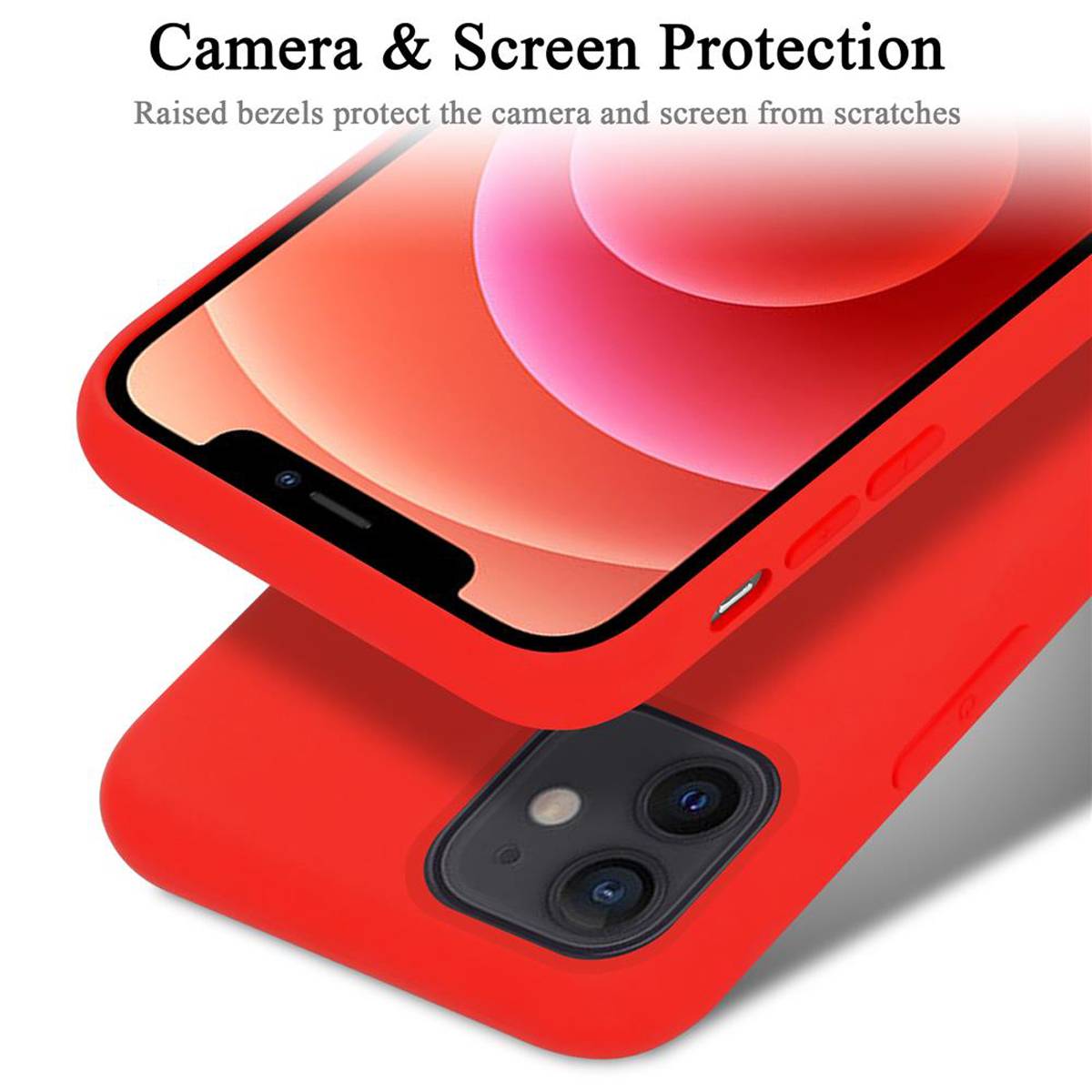 Cadorabo Schutzhülle für Apple iPhone 12 MINI Hülle in Rot Handyhülle Case Cover TPU Etui