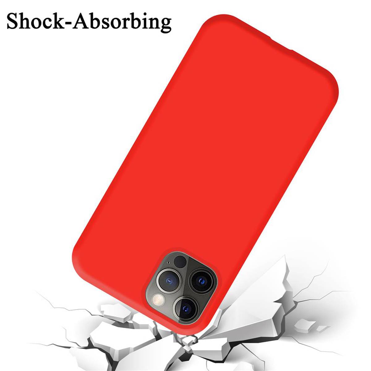 Cadorabo Schutzhülle für Apple iPhone 12 / 12 PRO Hülle in Rot Handyhülle Case Cover TPU Etui