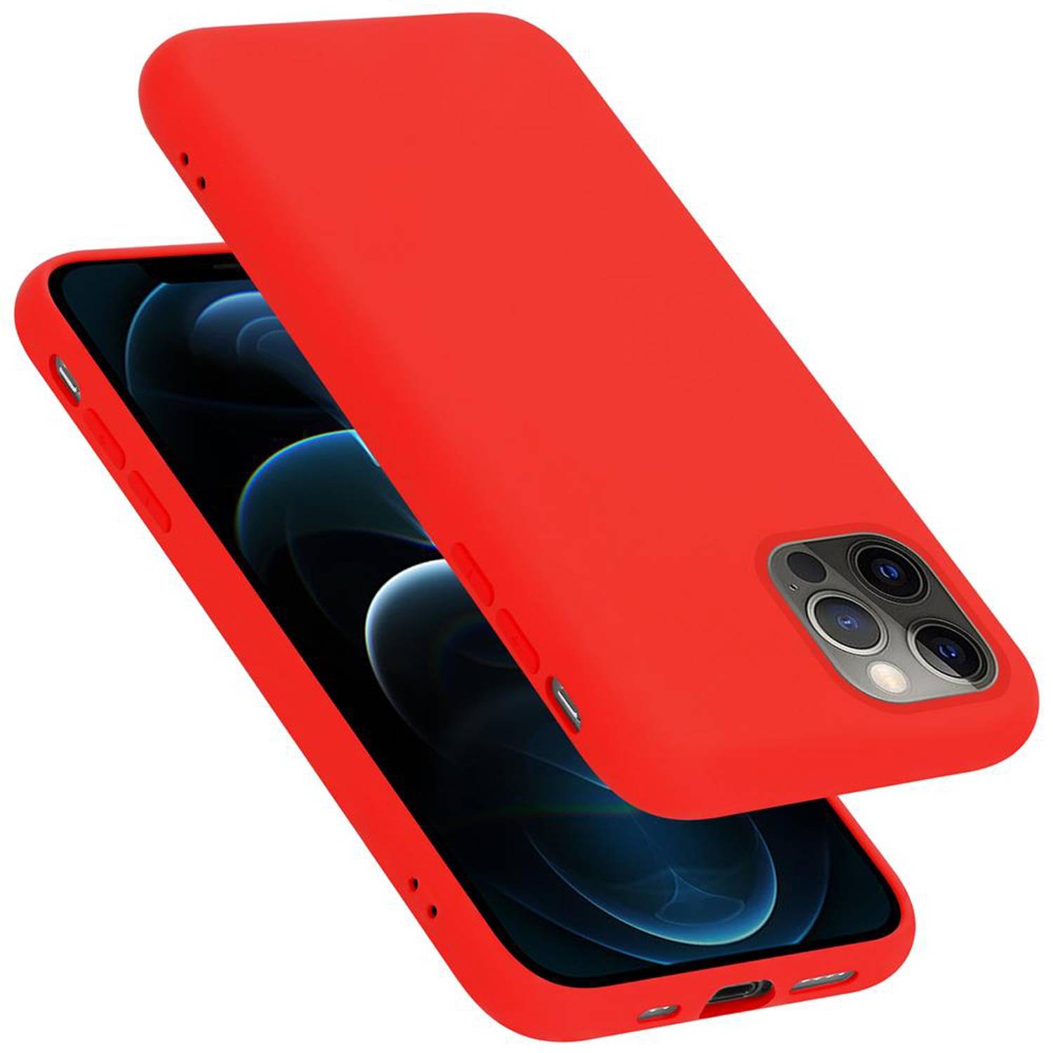 Cadorabo Schutzhülle für Apple iPhone 12 PRO MAX Hülle in Rot Handyhülle Case Cover TPU Etui