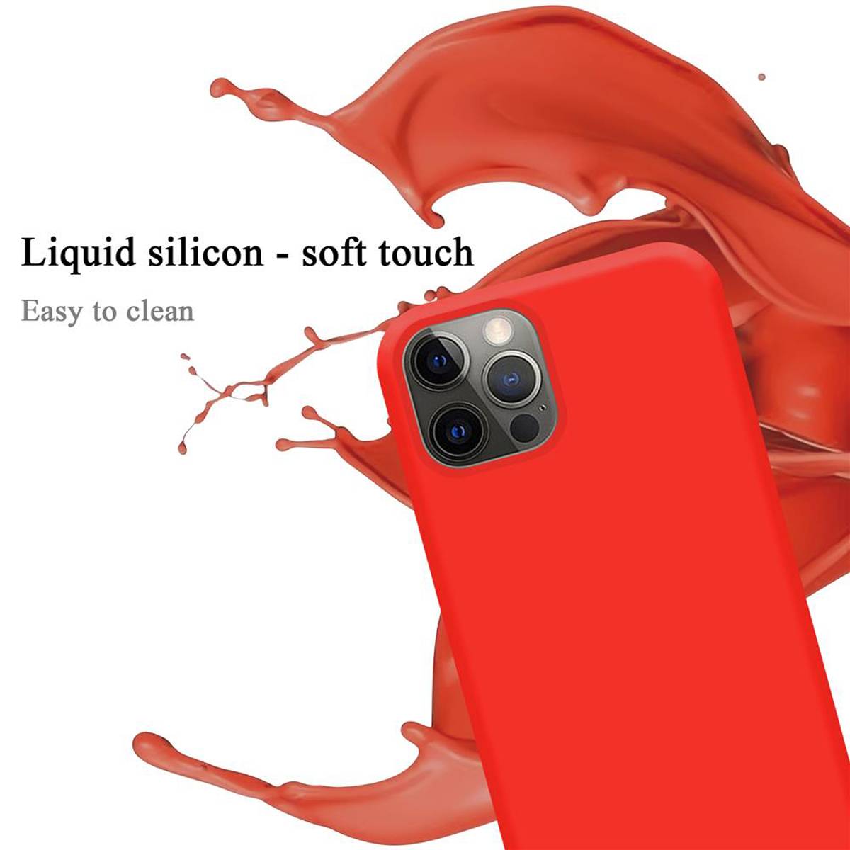Cadorabo Schutzhülle für Apple iPhone 12 PRO MAX Hülle in Rot Handyhülle Case Cover TPU Etui