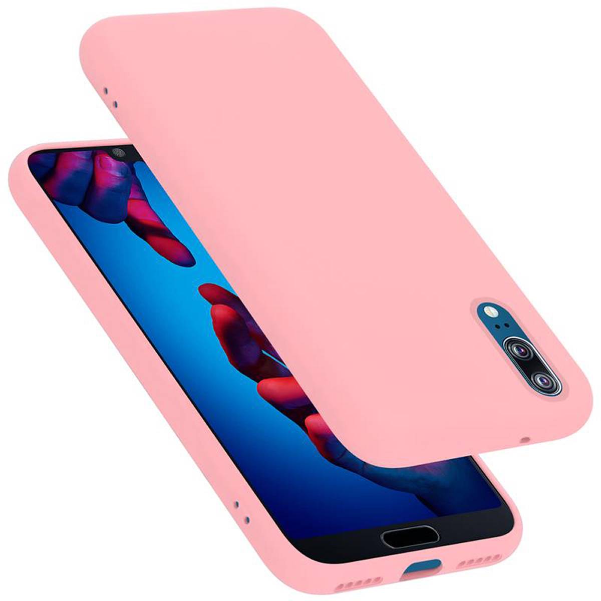 Cadorabo Schutzhülle für Huawei P20 Hülle in Rosa Handyhülle Case Cover TPU Etui
