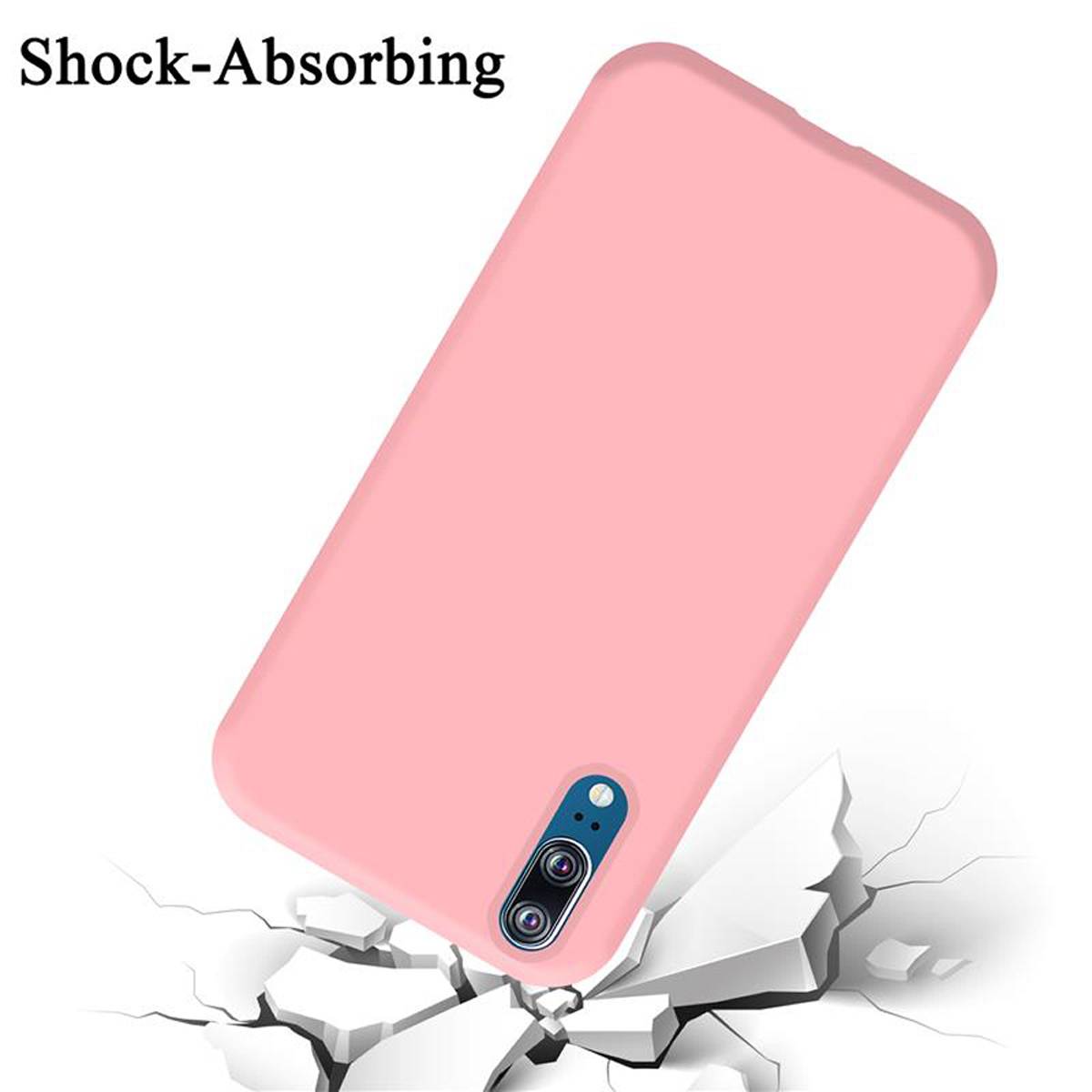 Cadorabo Schutzhülle für Huawei P20 Hülle in Rosa Handyhülle Case Cover TPU Etui