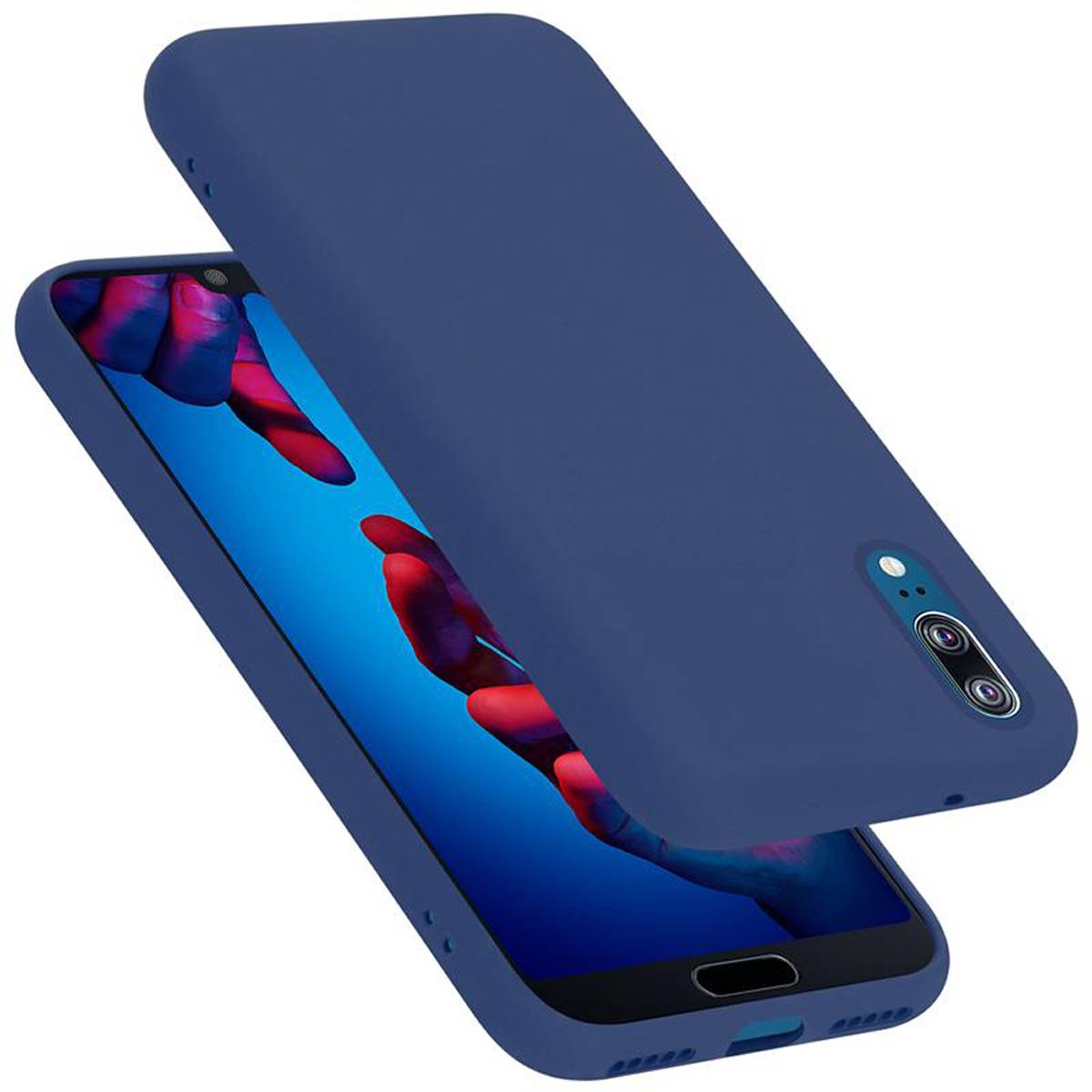 Cadorabo Schutzhülle für Huawei P20 Hülle in Blau Handyhülle Case Cover TPU Etui