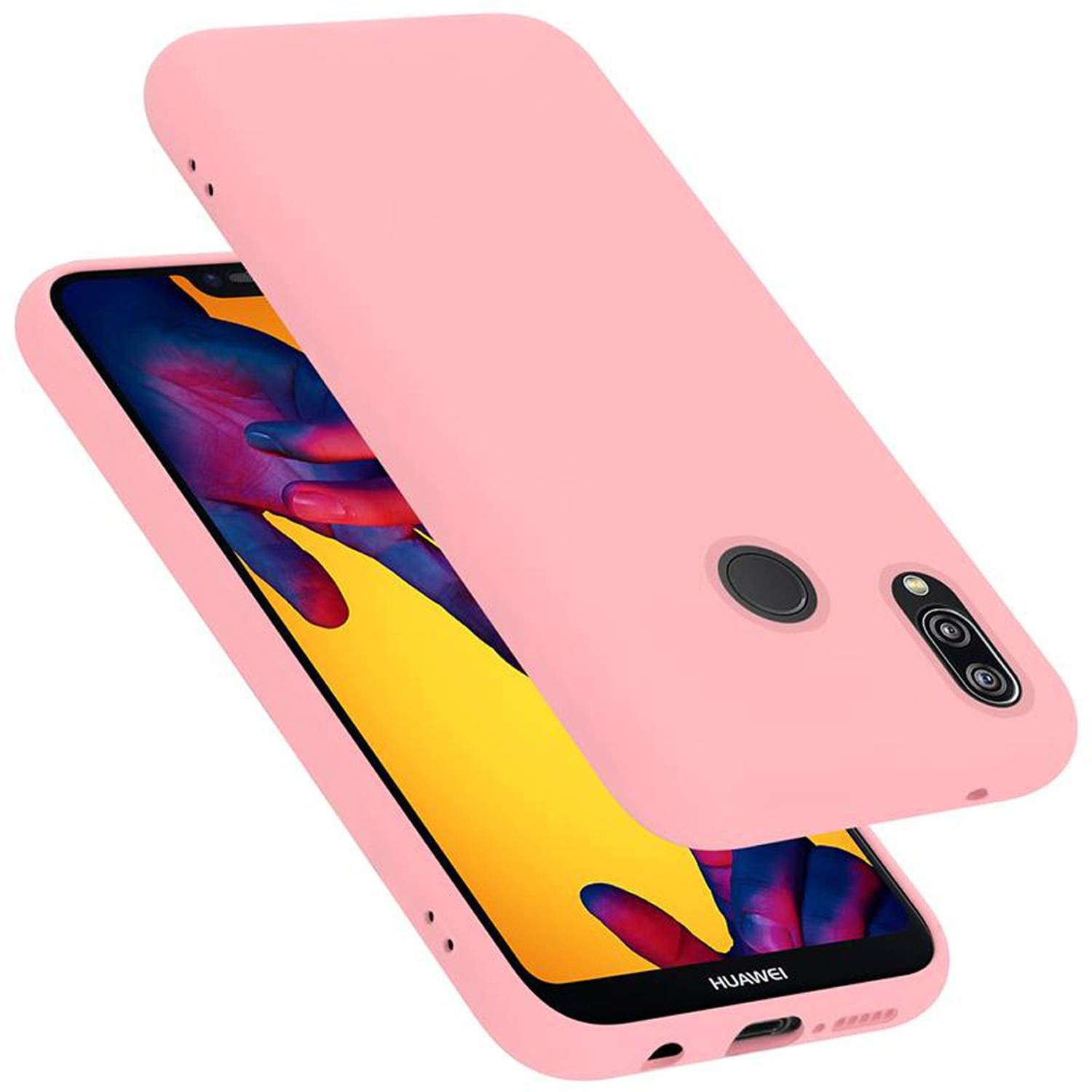 Cadorabo Schutzhülle für Huawei P20 LITE 2018 / NOVA 3E Hülle in Rosa Handyhülle Case Cover TPU Etui