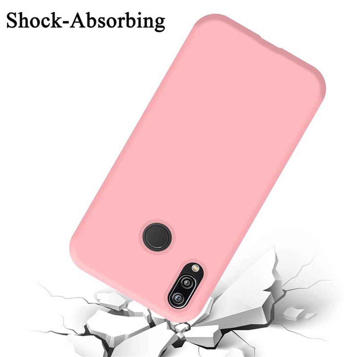 Cadorabo Schutzhülle für Huawei P20 LITE 2018 / NOVA 3E Hülle in Rosa Handyhülle Case Cover TPU Etui