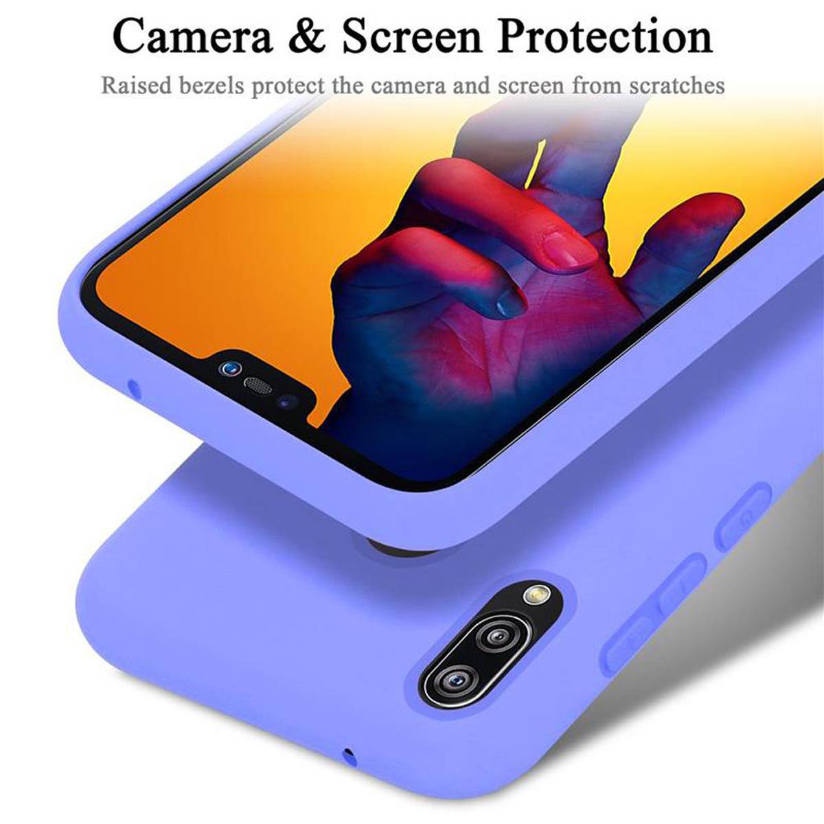 Cadorabo Schutzhülle für Huawei P20 LITE 2018 / NOVA 3E Hülle in Lila Handyhülle Case Cover TPU Etui
