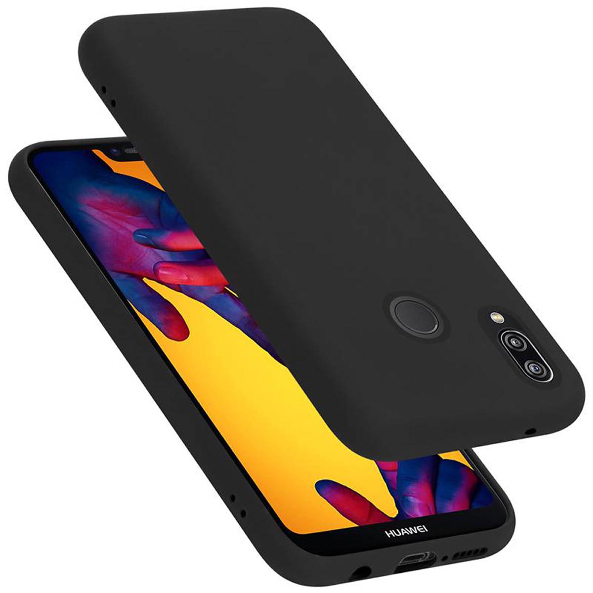 Cadorabo Schutzhülle für Huawei P20 LITE 2018 / NOVA 3E Hülle in Schwarz Handyhülle Case Cover TPU Etui