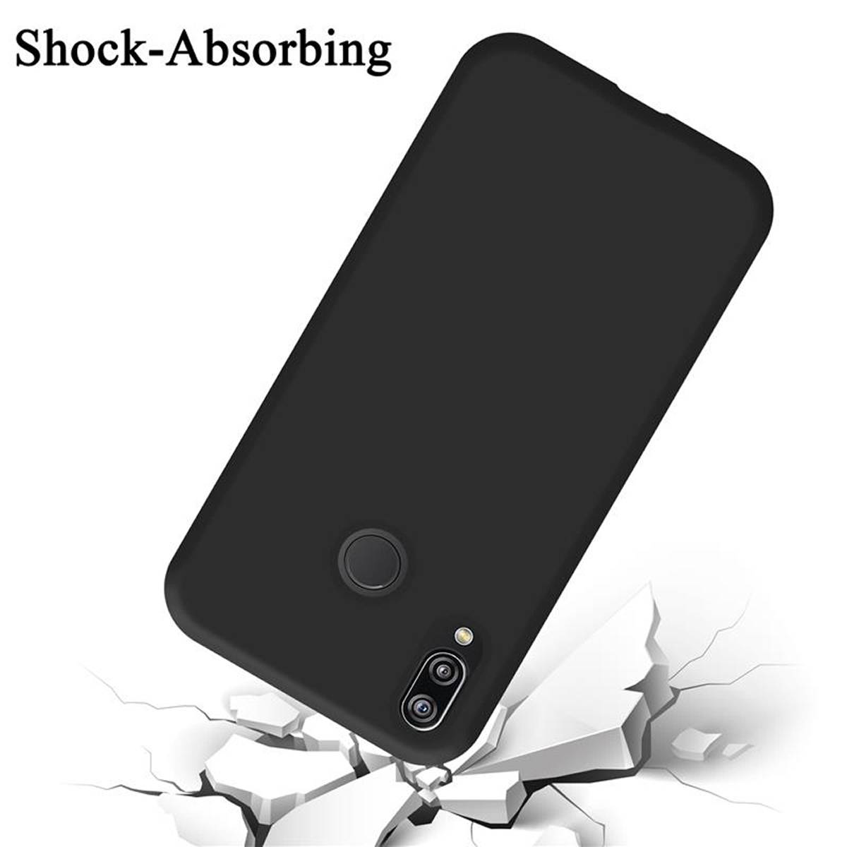 Cadorabo Schutzhülle für Huawei P20 LITE 2018 / NOVA 3E Hülle in Schwarz Handyhülle Case Cover TPU Etui