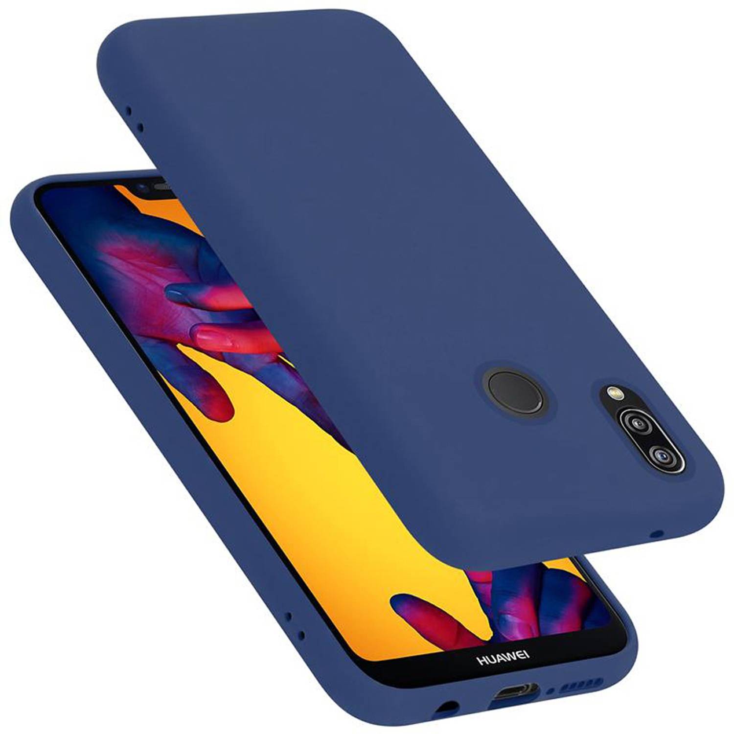 Cadorabo Schutzhülle für Huawei P20 LITE 2018 / NOVA 3E Hülle in Blau Handyhülle Case Cover TPU Etui