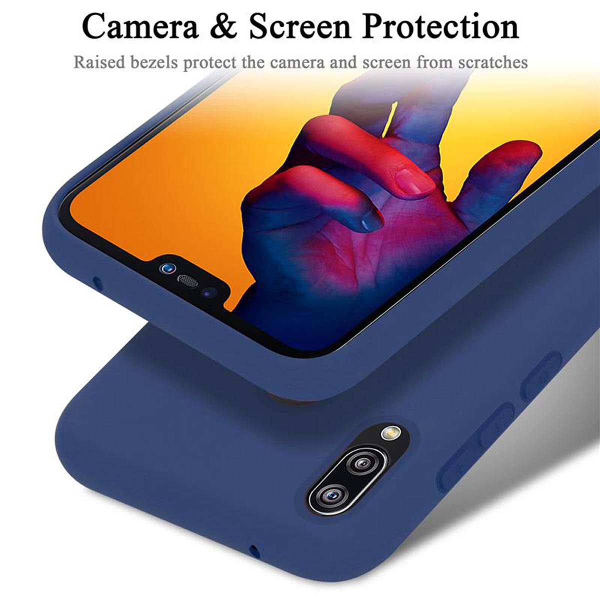 Cadorabo Schutzhülle für Huawei P20 LITE 2018 / NOVA 3E Hülle in Blau Handyhülle Case Cover TPU Etui