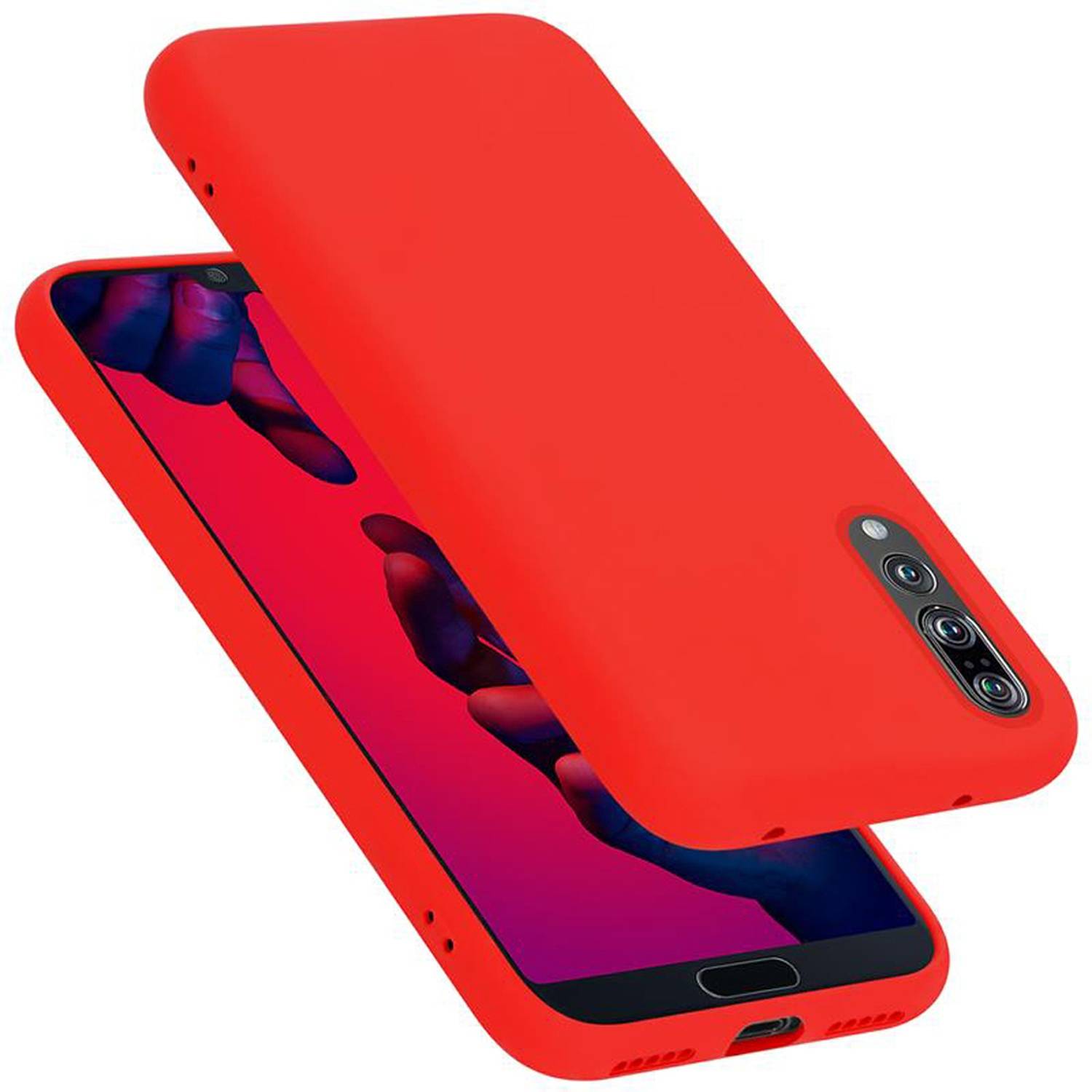 Cadorabo Schutzhülle für Huawei P20 PRO / P20 PLUS Hülle in Rot Handyhülle Case Cover TPU Etui