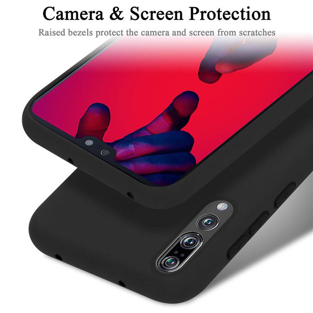 Cadorabo Schutzhülle für Huawei P20 PRO / P20 PLUS Hülle in Schwarz Handyhülle Case Cover TPU Etui