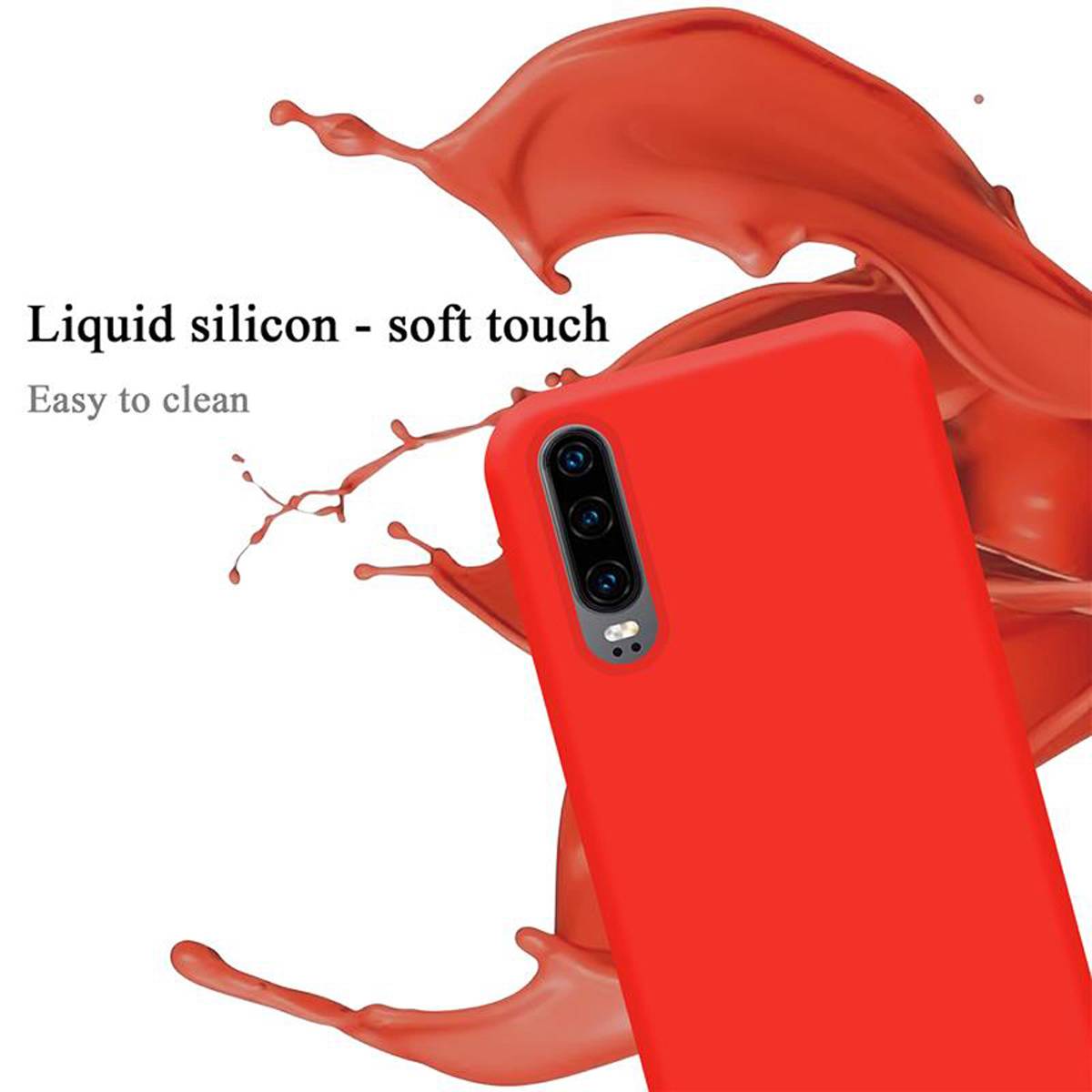 Cadorabo Schutzhülle für Huawei P30 Hülle in Rot Handyhülle Case Cover TPU Etui