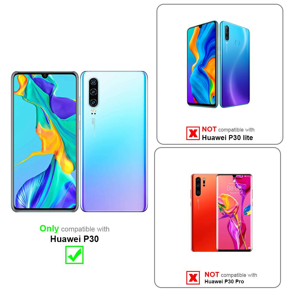 Cadorabo Schutzhülle für Huawei P30 Hülle in Rot Handyhülle Case Cover TPU Etui