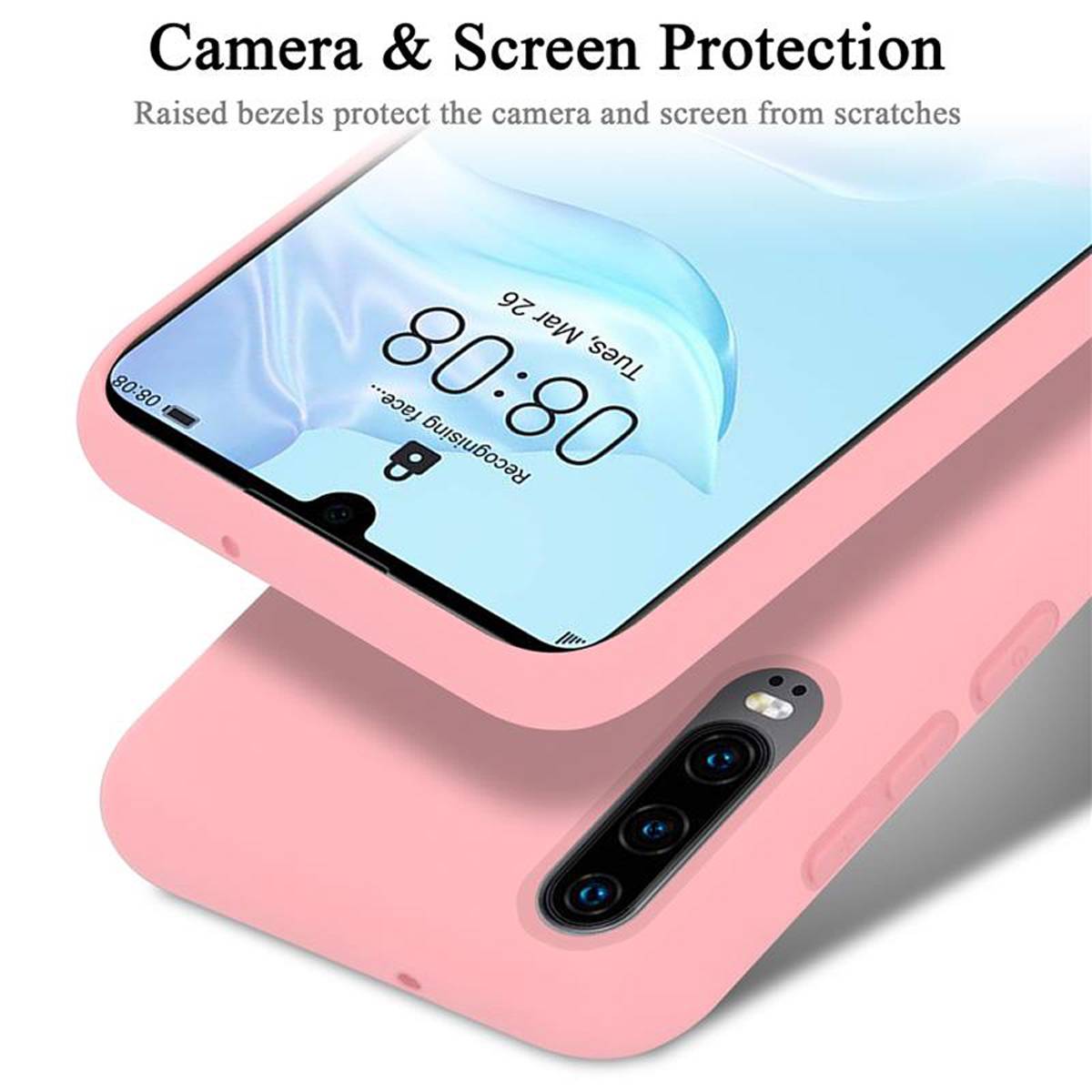 Cadorabo Schutzhülle für Huawei P30 Hülle in Rosa Handyhülle Case Cover TPU Etui