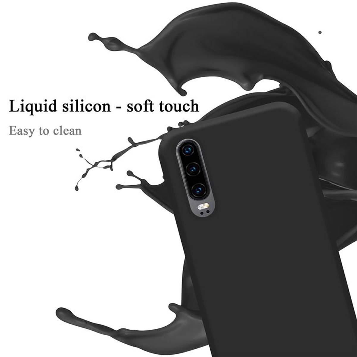Cadorabo Schutzhülle für Huawei P30 Hülle in Schwarz Handyhülle Case Cover TPU Etui