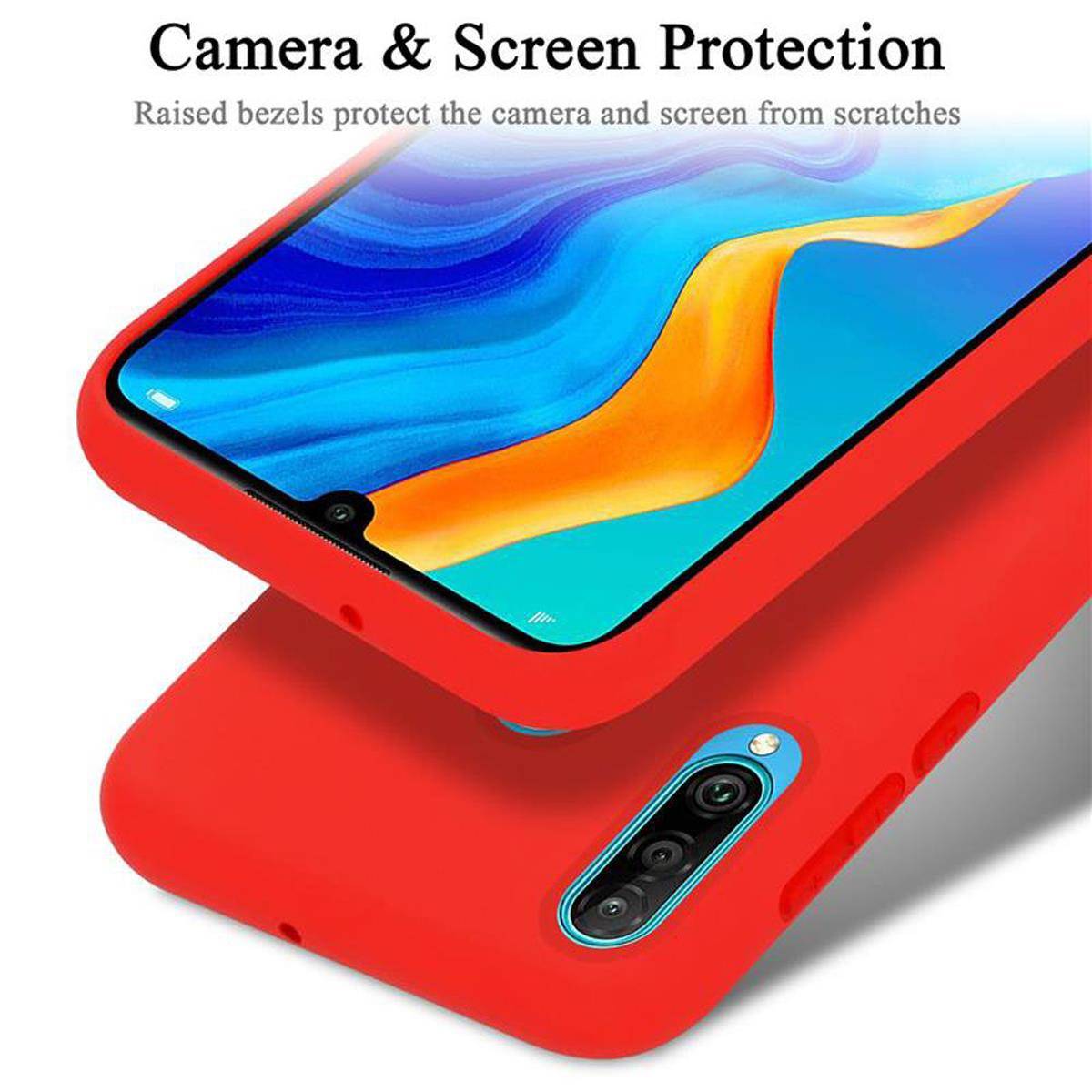 Cadorabo Schutzhülle für Huawei P30 LITE Hülle in Rot Handyhülle Case Cover TPU Etui