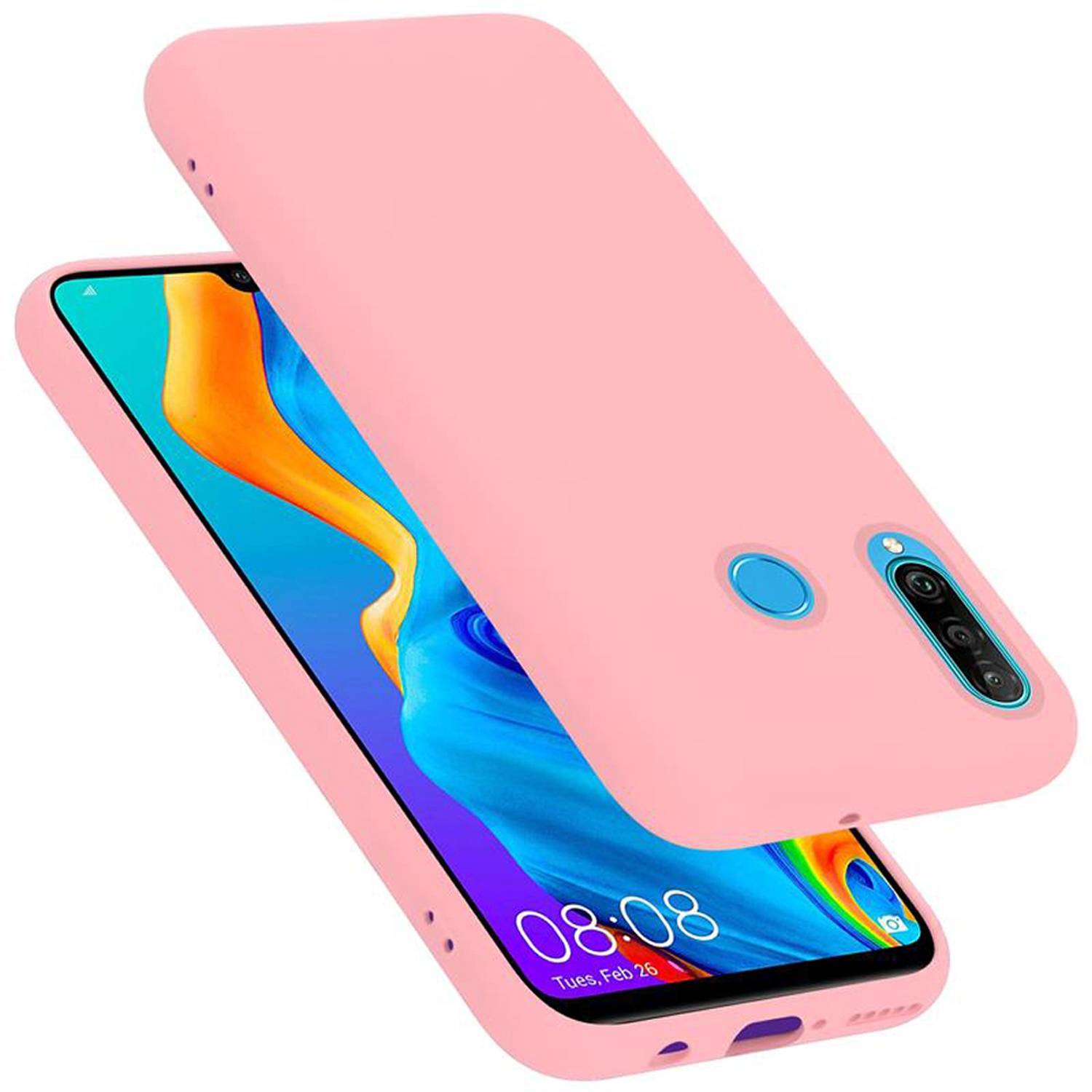 Cadorabo Schutzhülle für Huawei P30 LITE Hülle in Rosa Handyhülle Case Cover TPU Etui