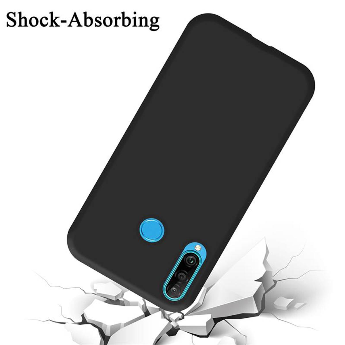 Cadorabo Schutzhülle für Huawei P30 LITE Hülle in Schwarz Handyhülle Case Cover TPU Etui