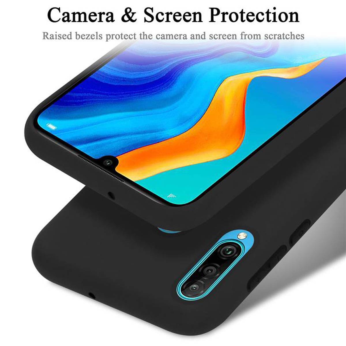 Cadorabo Schutzhülle für Huawei P30 LITE Hülle in Schwarz Handyhülle Case Cover TPU Etui