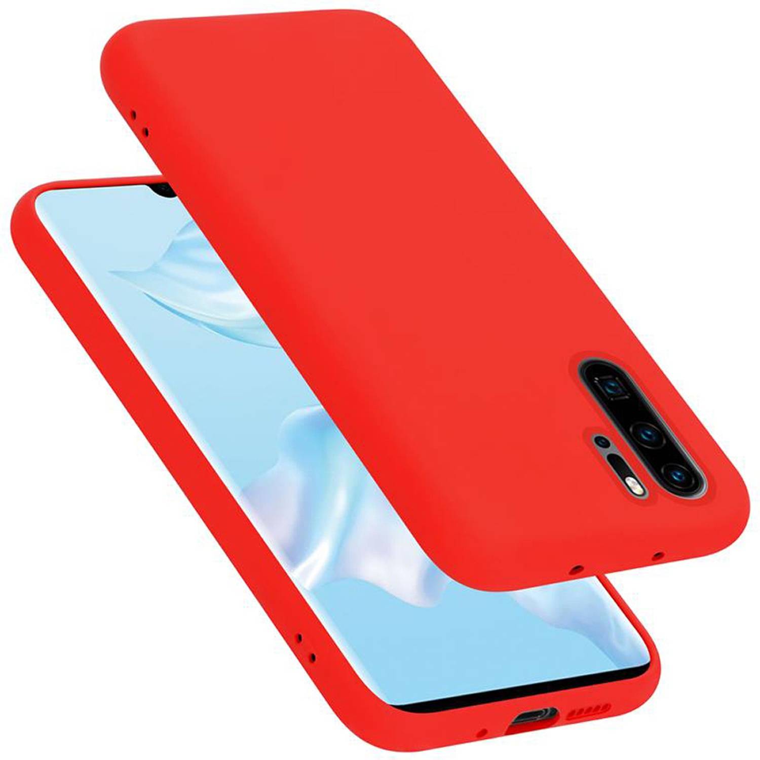 Cadorabo Schutzhülle für Huawei P30 PRO Hülle in Rot Handyhülle Case Cover TPU Etui