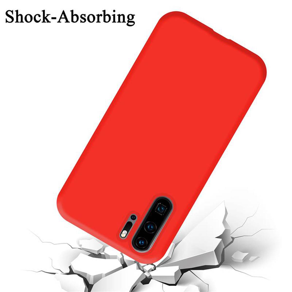 Cadorabo Schutzhülle für Huawei P30 PRO Hülle in Rot Handyhülle Case Cover TPU Etui
