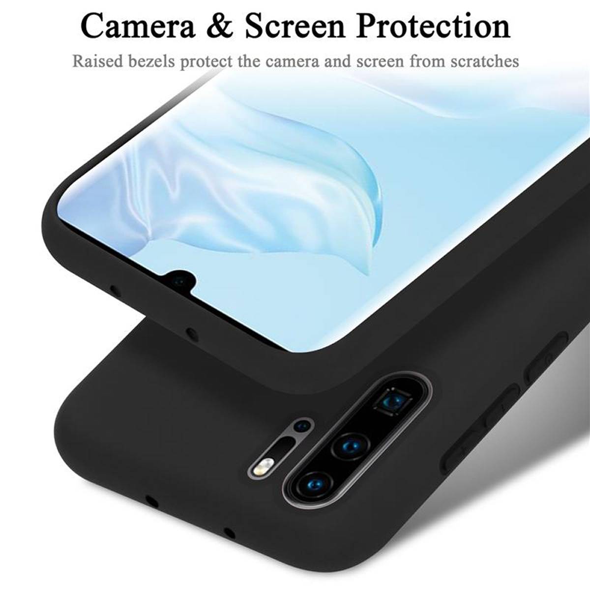 Cadorabo Schutzhülle für Huawei P30 PRO Hülle in Schwarz Handyhülle Case Cover TPU Etui