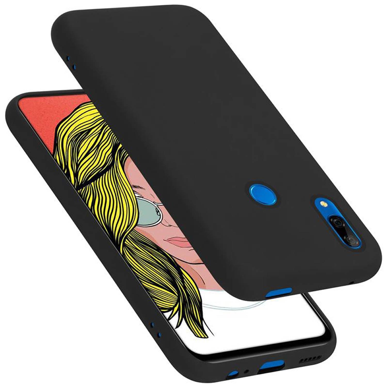 Cadorabo Schutzhülle für Huawei P SMART Z / Y9 PRIME 2019 / Enjoy 10 PLUS Hülle in Schwarz Handyhülle Case Cover TPU