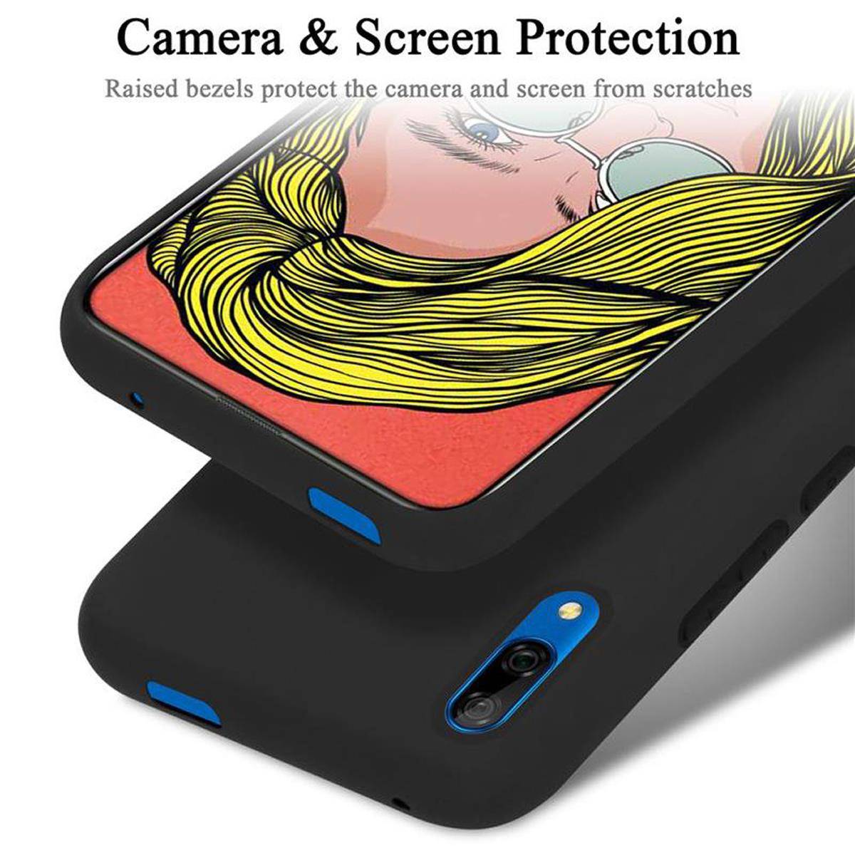 Cadorabo Schutzhülle für Huawei P SMART Z / Y9 PRIME 2019 / Enjoy 10 PLUS Hülle in Schwarz Handyhülle Case Cover TPU