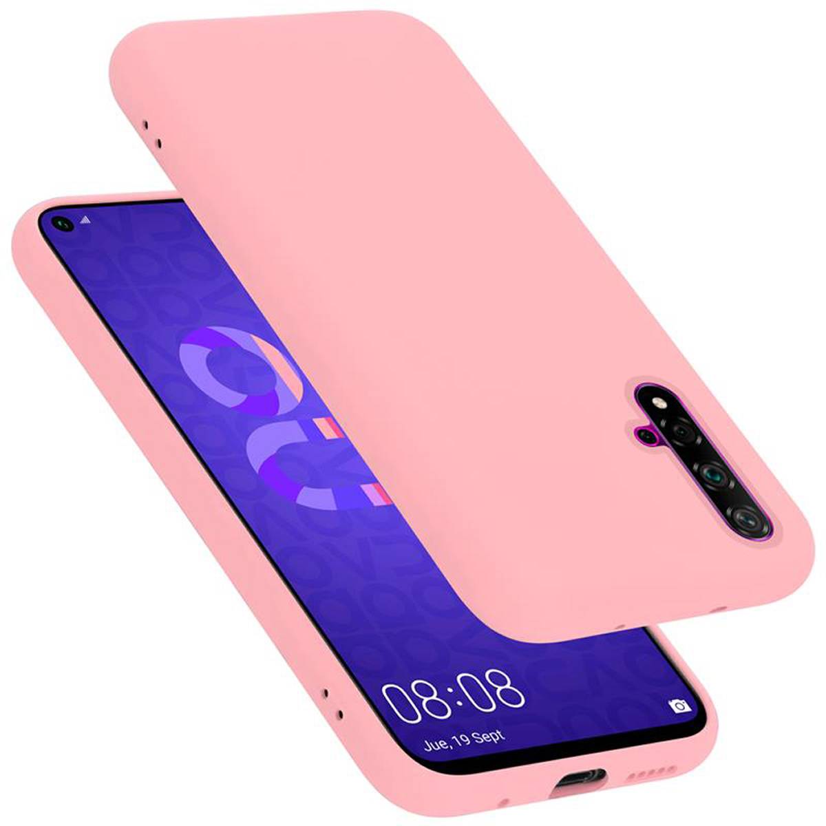 Cadorabo Schutzhülle für Honor 20 / 20S / Huawei NOVA 5T Hülle in Rosa Handyhülle Case Cover TPU Etui