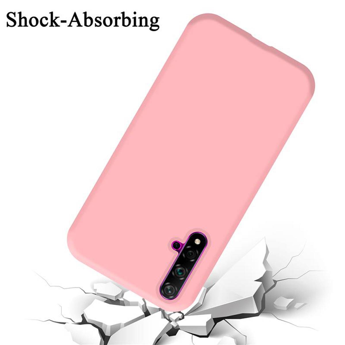 Cadorabo Schutzhülle für Honor 20 / 20S / Huawei NOVA 5T Hülle in Rosa Handyhülle Case Cover TPU Etui
