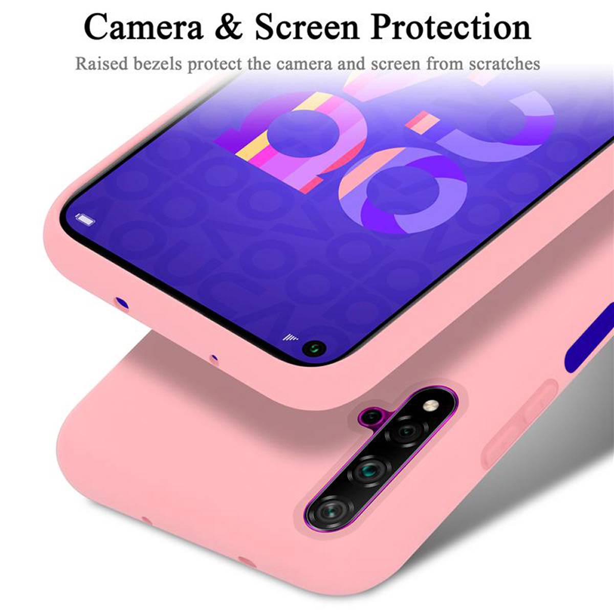 Cadorabo Schutzhülle für Honor 20 / 20S / Huawei NOVA 5T Hülle in Rosa Handyhülle Case Cover TPU Etui