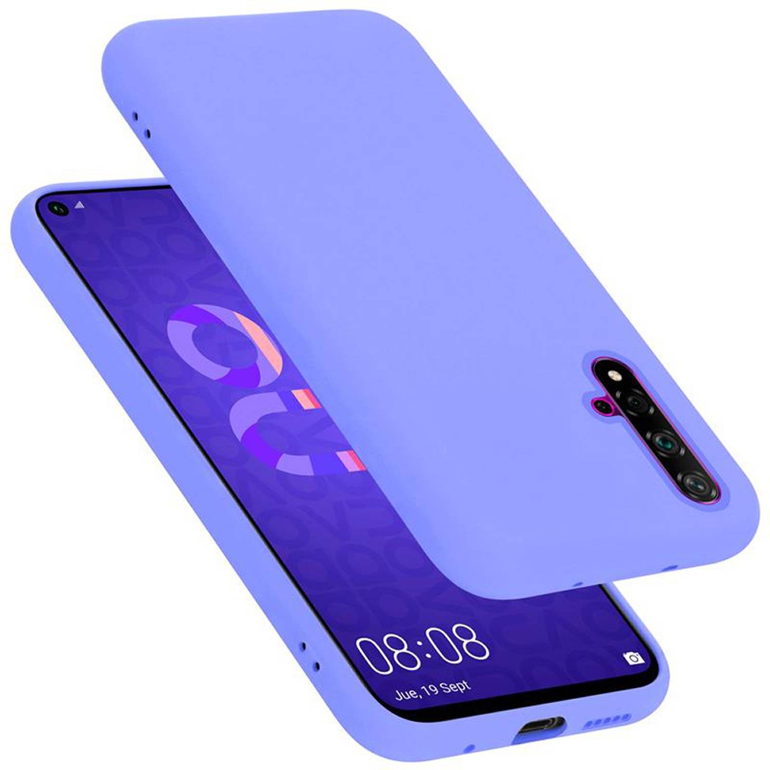 Cadorabo Schutzhülle für Honor 20 / 20S / Huawei NOVA 5T Hülle in Lila Handyhülle Case Cover TPU Etui