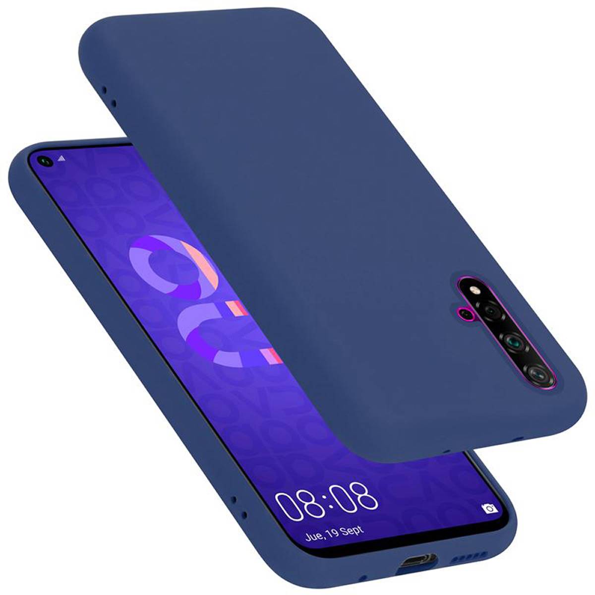 Cadorabo Schutzhülle für Honor 20 / 20S / Huawei NOVA 5T Hülle in Blau Handyhülle Case Cover TPU Etui