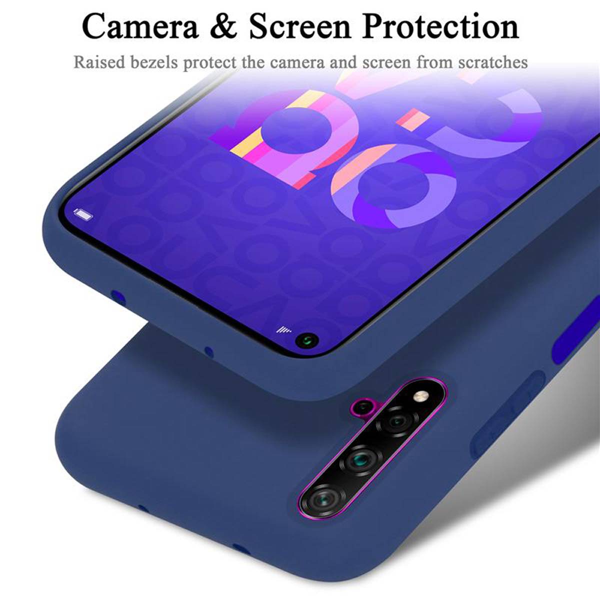 Cadorabo Schutzhülle für Honor 20 / 20S / Huawei NOVA 5T Hülle in Blau Handyhülle Case Cover TPU Etui