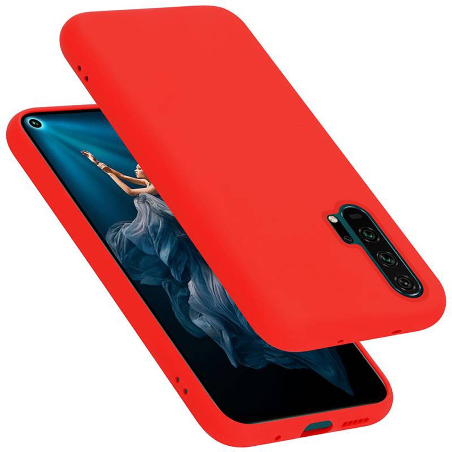 Cadorabo Schutzhülle für Honor 20 PRO Hülle in Rot Handyhülle Case Cover TPU Etui