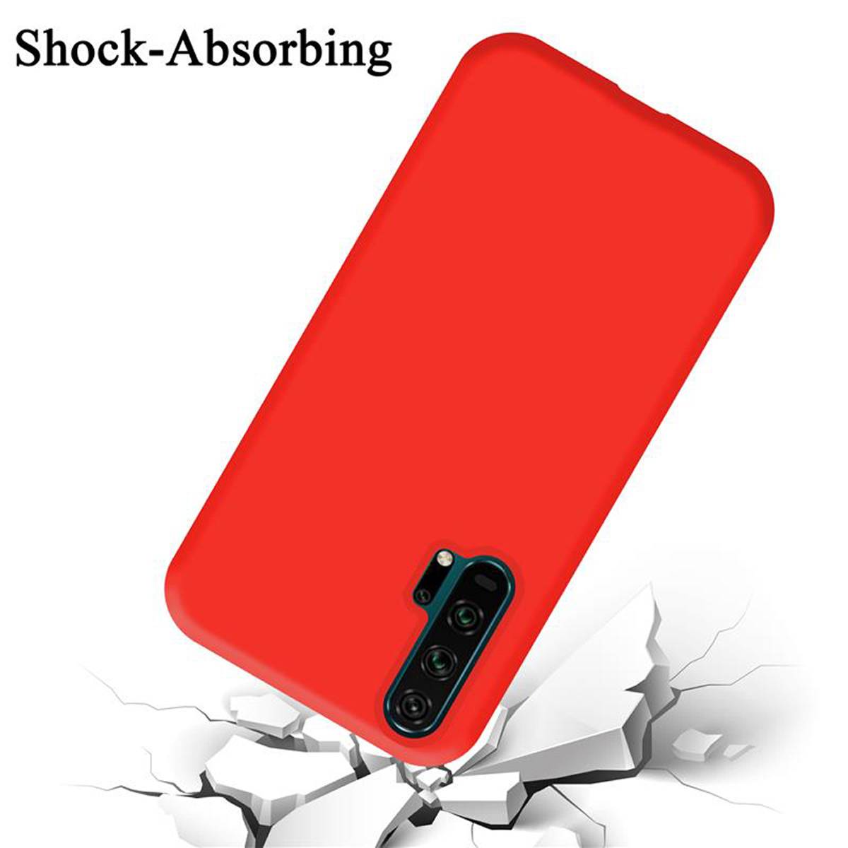 Cadorabo Schutzhülle für Honor 20 PRO Hülle in Rot Handyhülle Case Cover TPU Etui