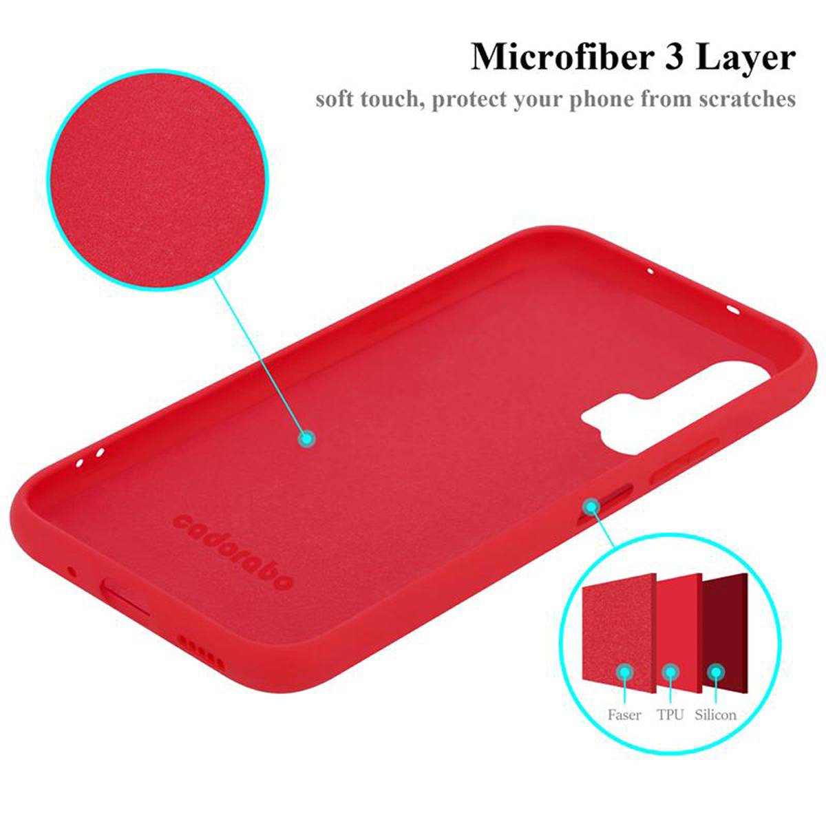Cadorabo Schutzhülle für Honor 20 PRO Hülle in Rot Handyhülle Case Cover TPU Etui