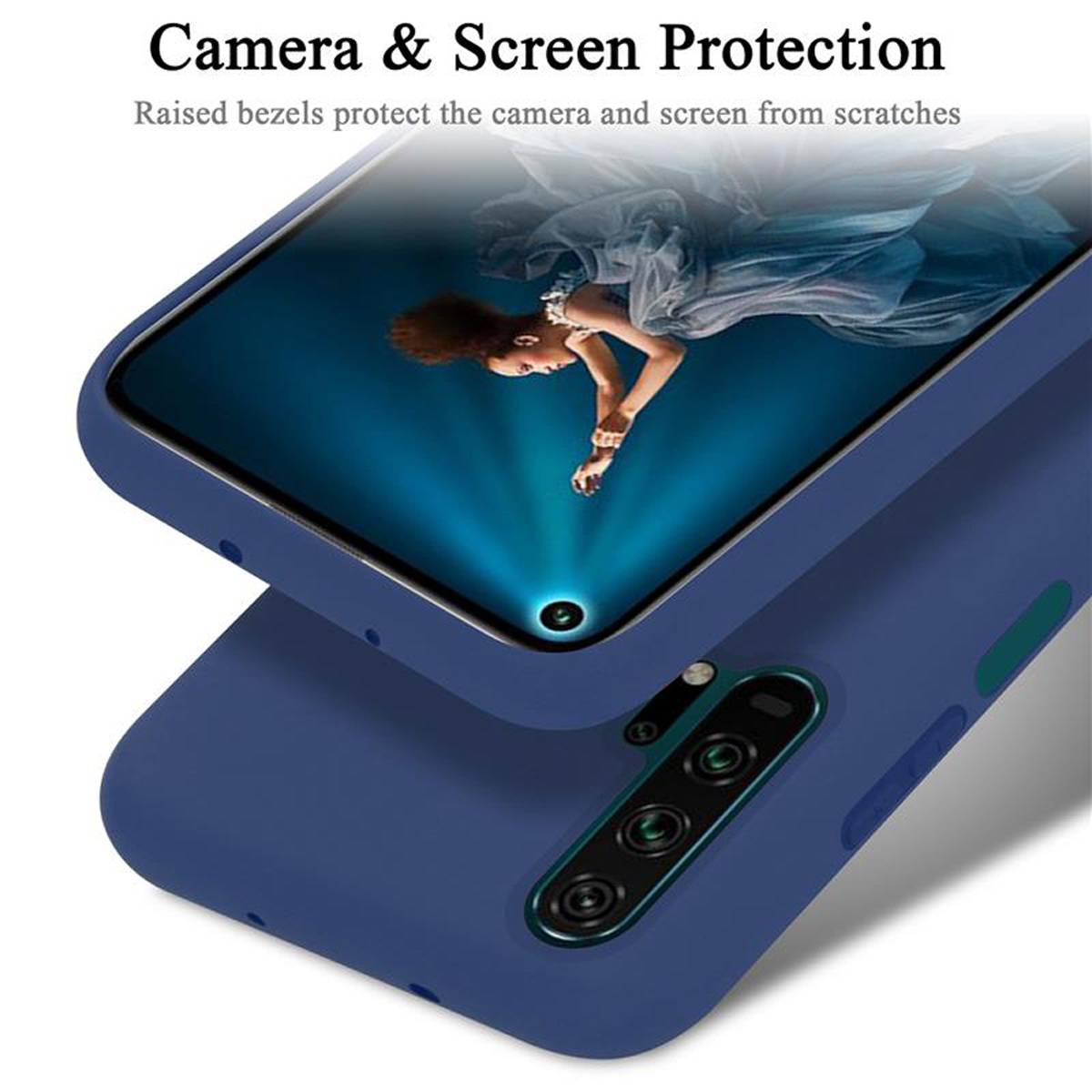 Cadorabo Schutzhülle für Honor 20 PRO Hülle in Blau Handyhülle Case Cover TPU Etui