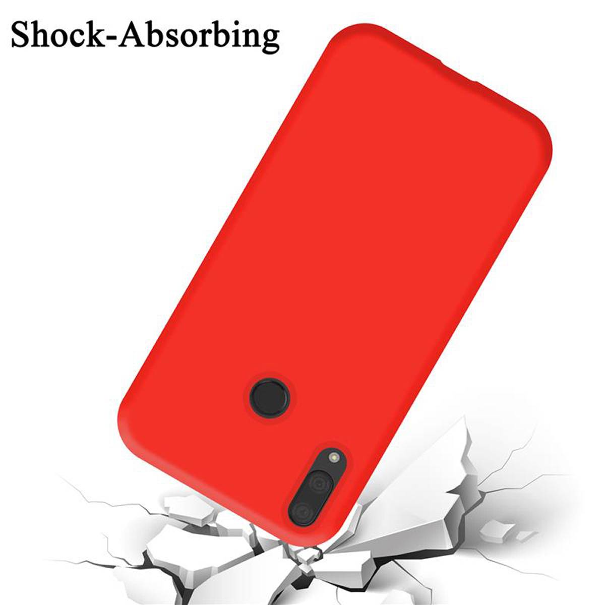 Cadorabo Schutzhülle für Huawei Y7 2019 / Y7 PRIME 2019 Hülle in Rot Handyhülle Case Cover TPU Etui